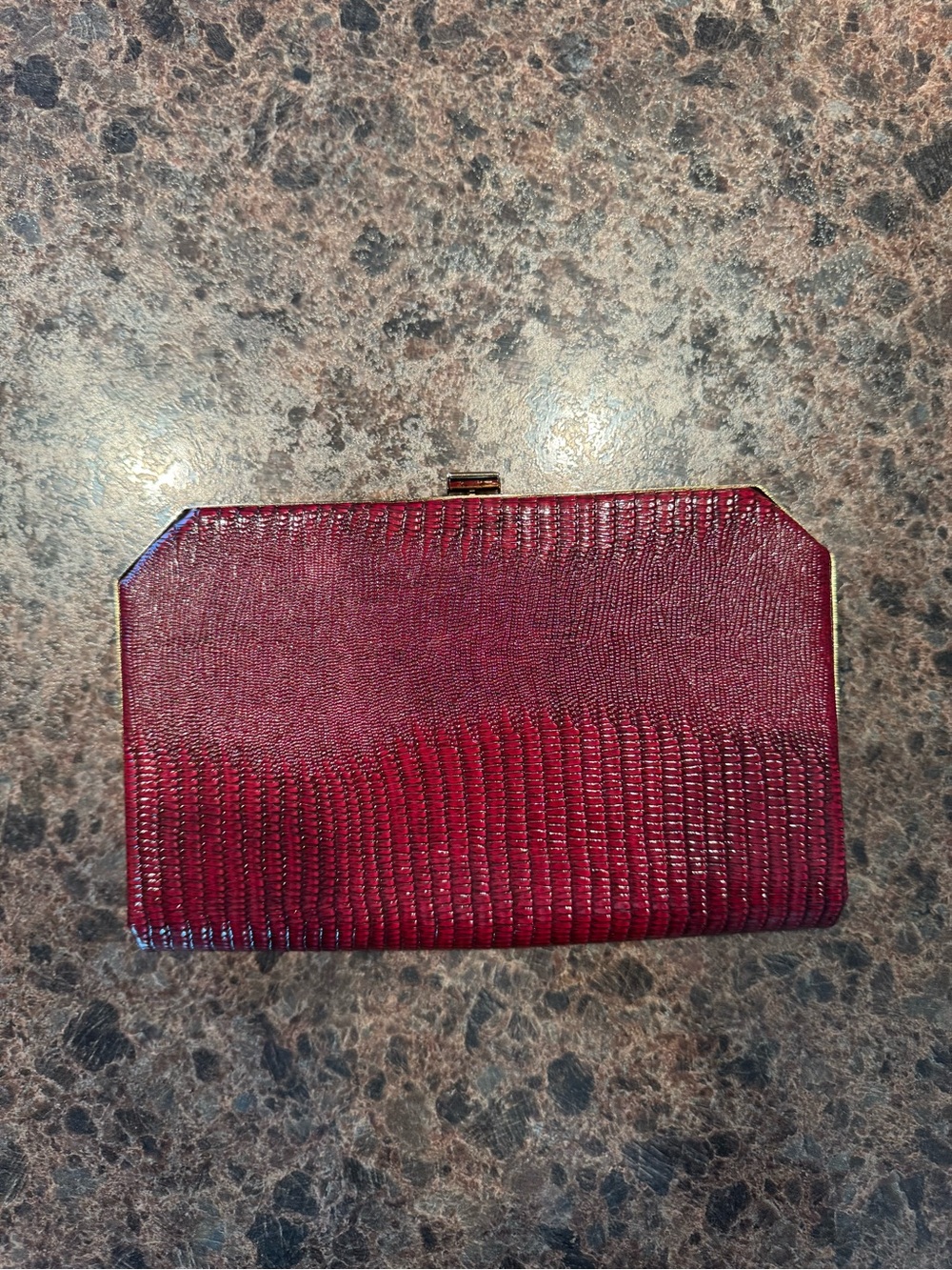 Vintage Burgundy Lizard Skin Purse